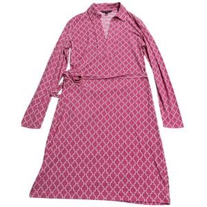 Brooks Brothers 346 Shirt Dress Collared Stretch Womens Small Long Sleeve Pink